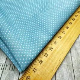 Ткань для скрапбукинга, ГОРОХ мелкий, ГОЛУБОЙ, 100%хлопок, 50*70 см