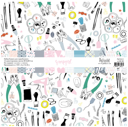    SCRAPGIRL, 30,5x30,5 , 14 , Polkadot
