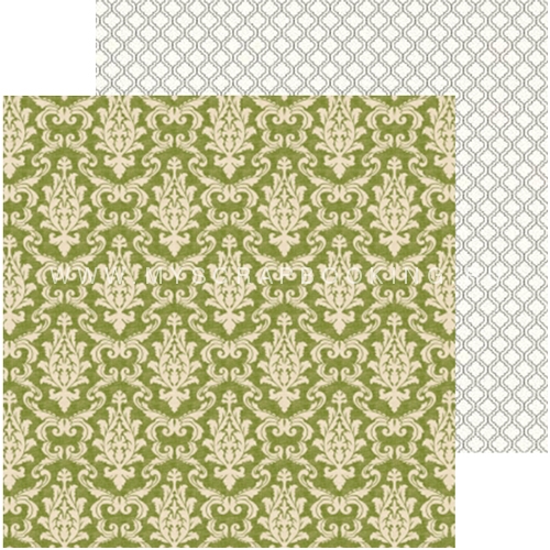    FABRICATIONS LINEN, Green Brocade, 30,5x30,5, 